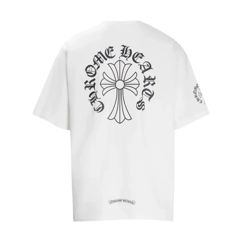 Chrome Hearts T-Shirts Short-Sleeve T-Shirt with Cross Graphic Print — 6022 white