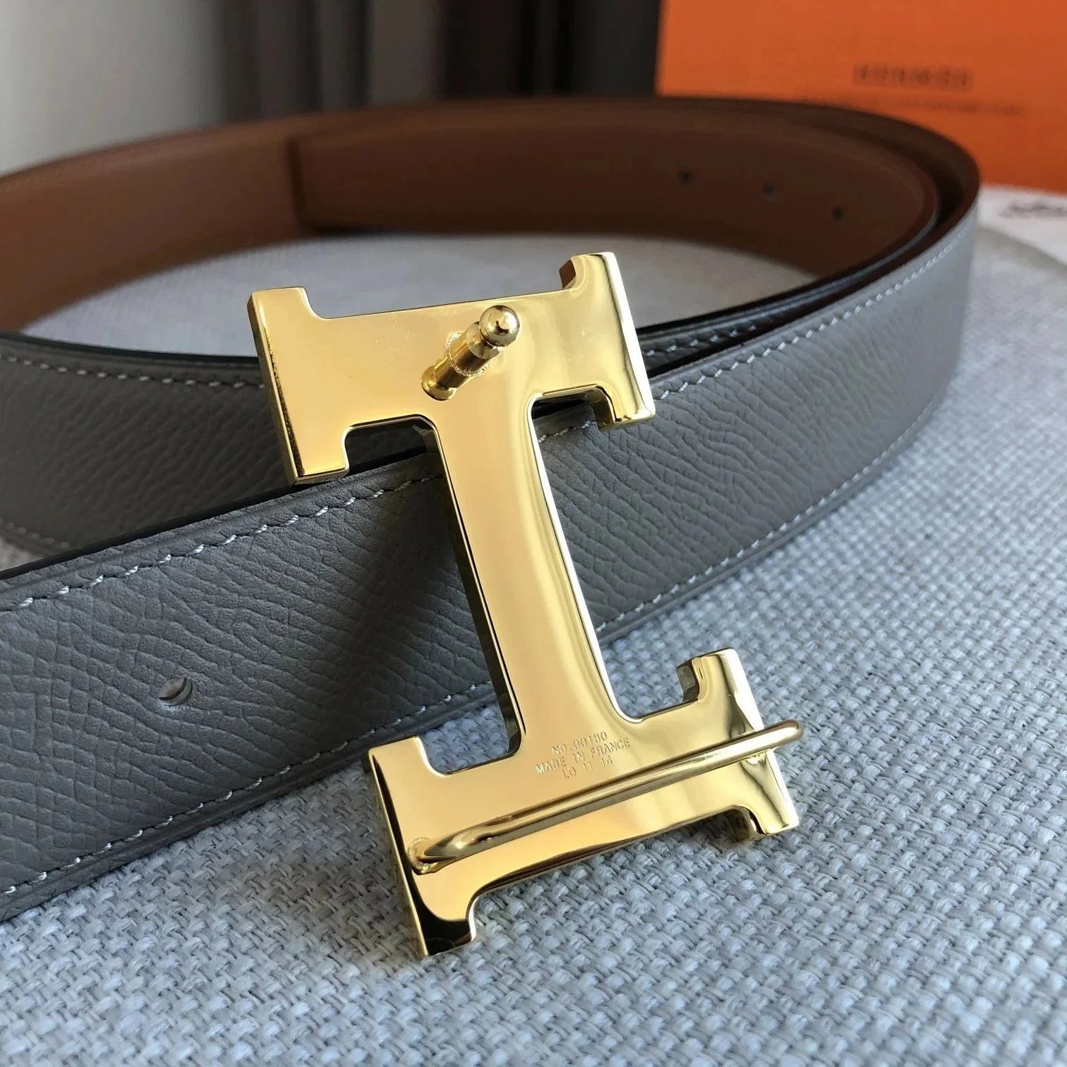 Hermès Belts Reversible 32 mm leather belt with H buckle image 6
