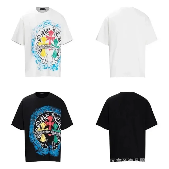 Chrome Hearts T-Shirts Short-Sleeve T-Shirt with Cross Graphic Print product detail image 7