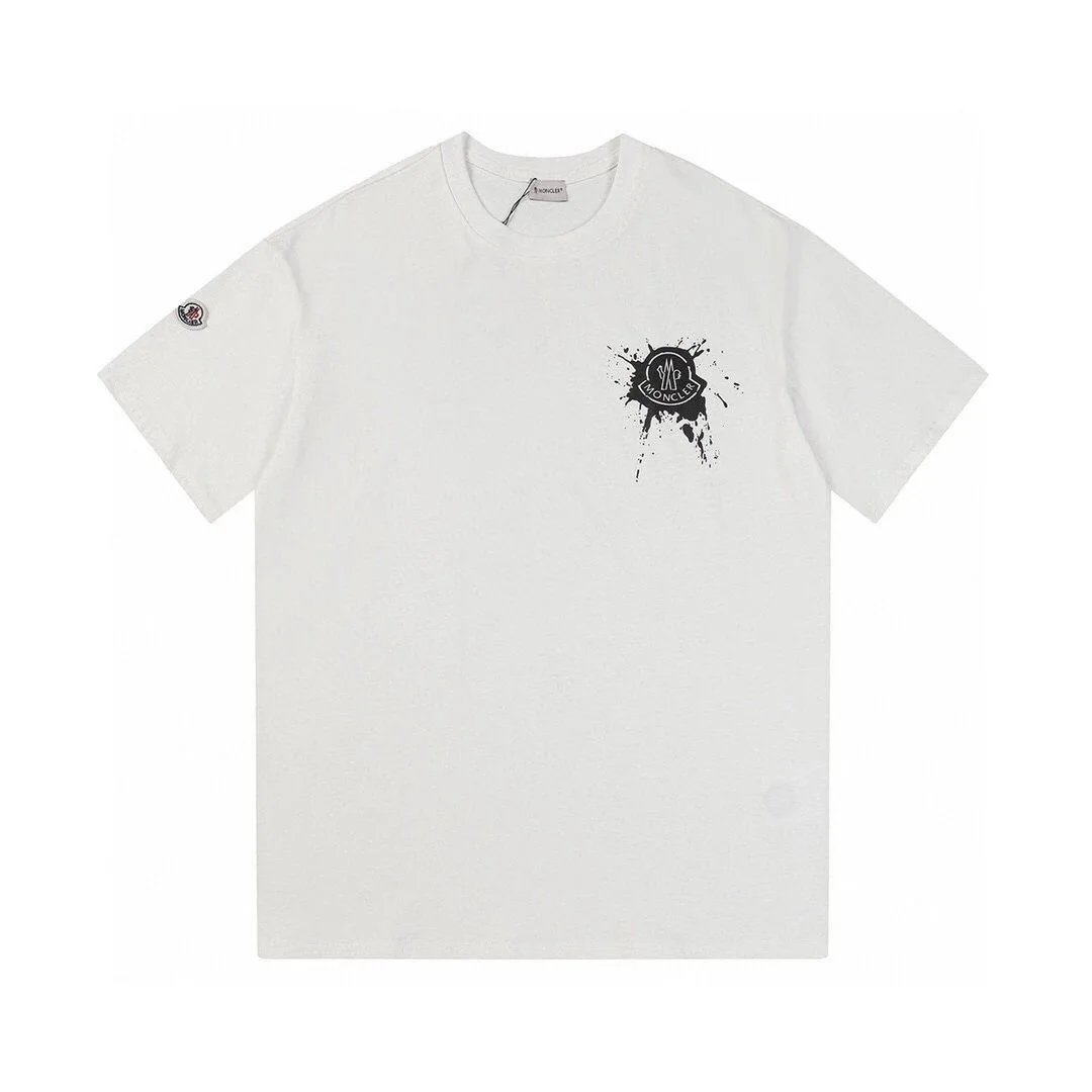 Moncler T-Shirts Logo-Print Crewneck T-Shirt — 803 white