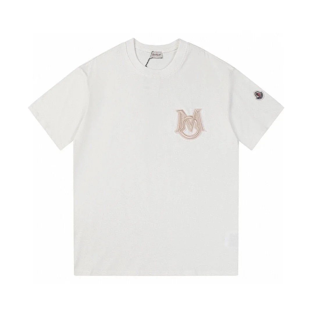 Moncler T-Shirts Logo-Print Crewneck T-Shirt — 811 white