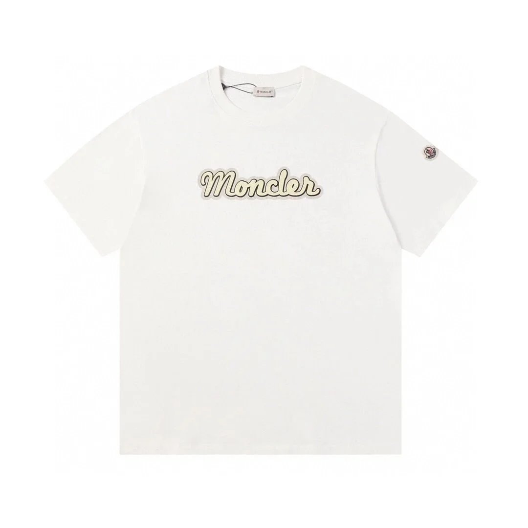 Moncler T-Shirts Logo-Print Crewneck T-Shirt — 814 white