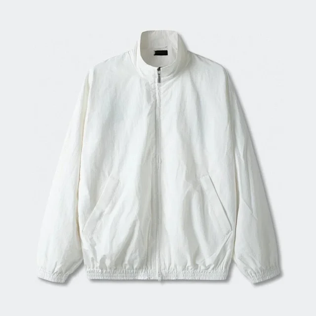 Balenciaga Jackets Stand-collar zip-up jacket with back logo print product detail image 2