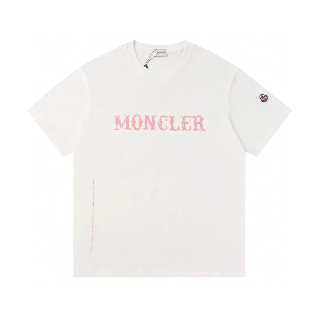 Moncler T-Shirts Logo-Print Crewneck T-Shirt — 826 white