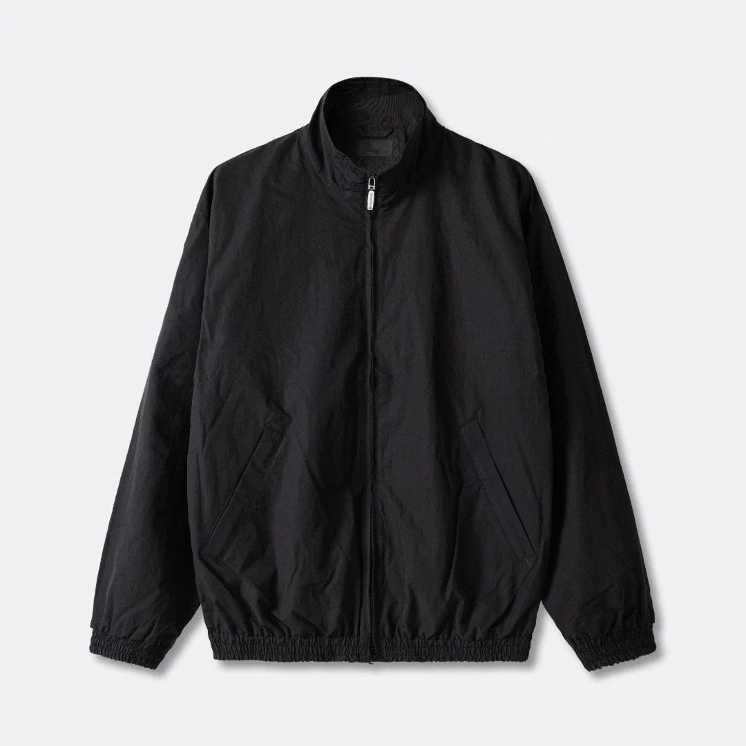 Balenciaga Jackets Stand-collar zip-up jacket with back logo print — Black