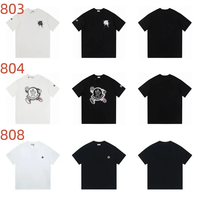 Moncler T-Shirts Logo-Print Crewneck T-Shirt product detail image 2