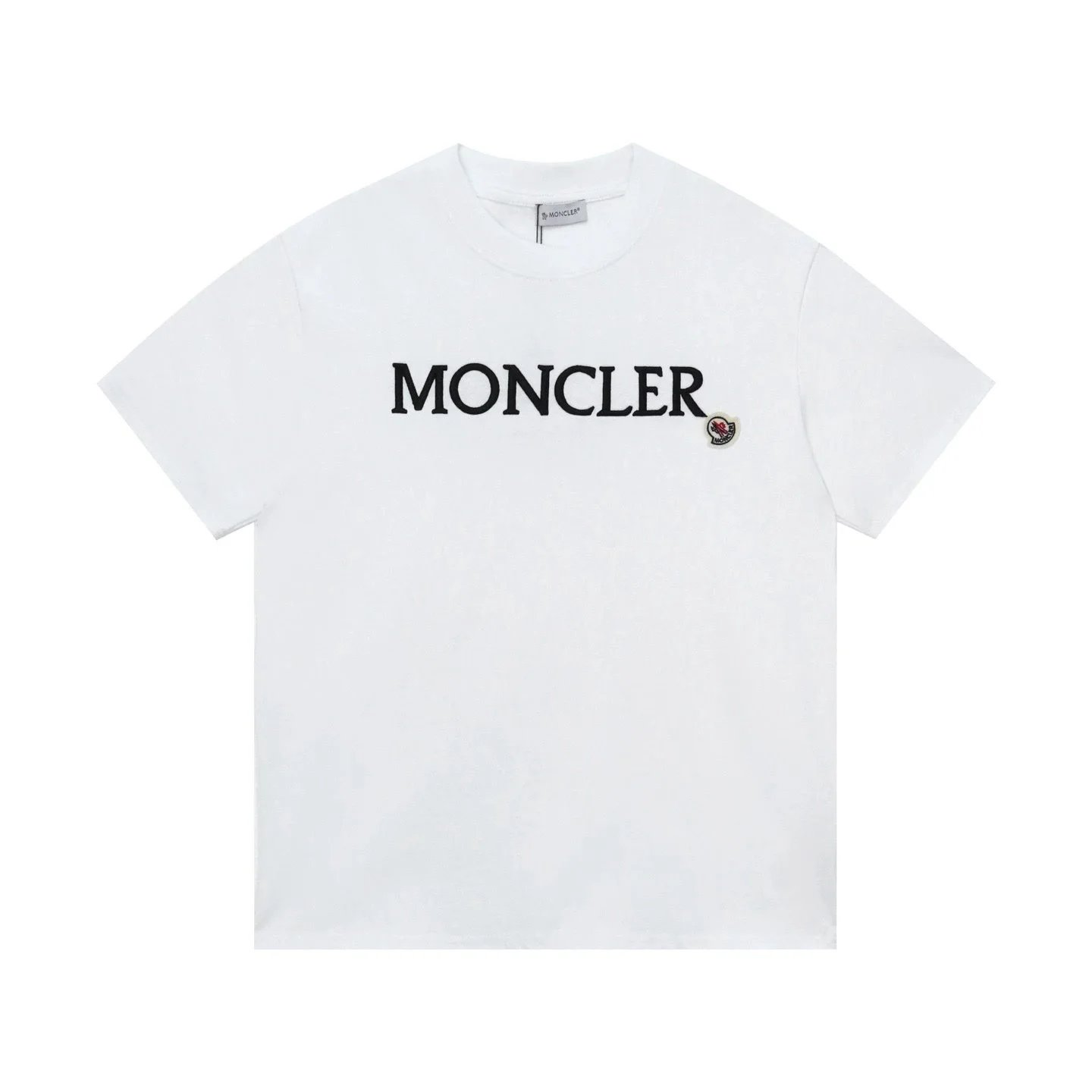 Moncler T-Shirts Logo-Print Crewneck T-Shirt — 813 white