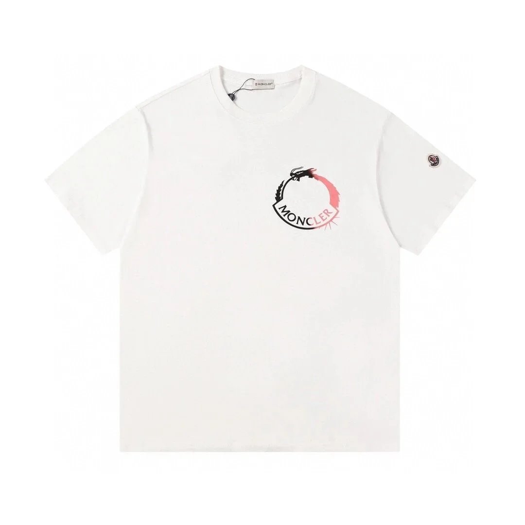 Moncler T-Shirts Logo-Print Crewneck T-Shirt — 819 white