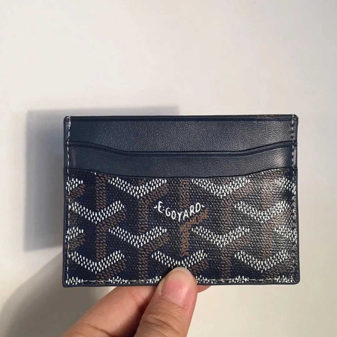 Goyard Wallets & Card Holders Chevron Canvas Holder — Sapphire blue