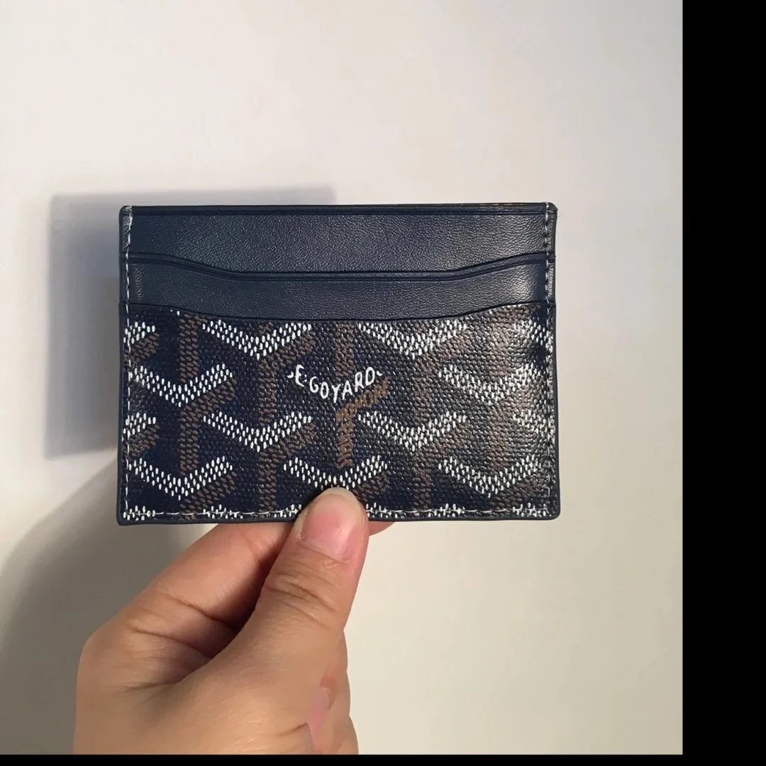 Goyard Wallets & Card Holders Chevron Canvas Holder — Royal Blue_1