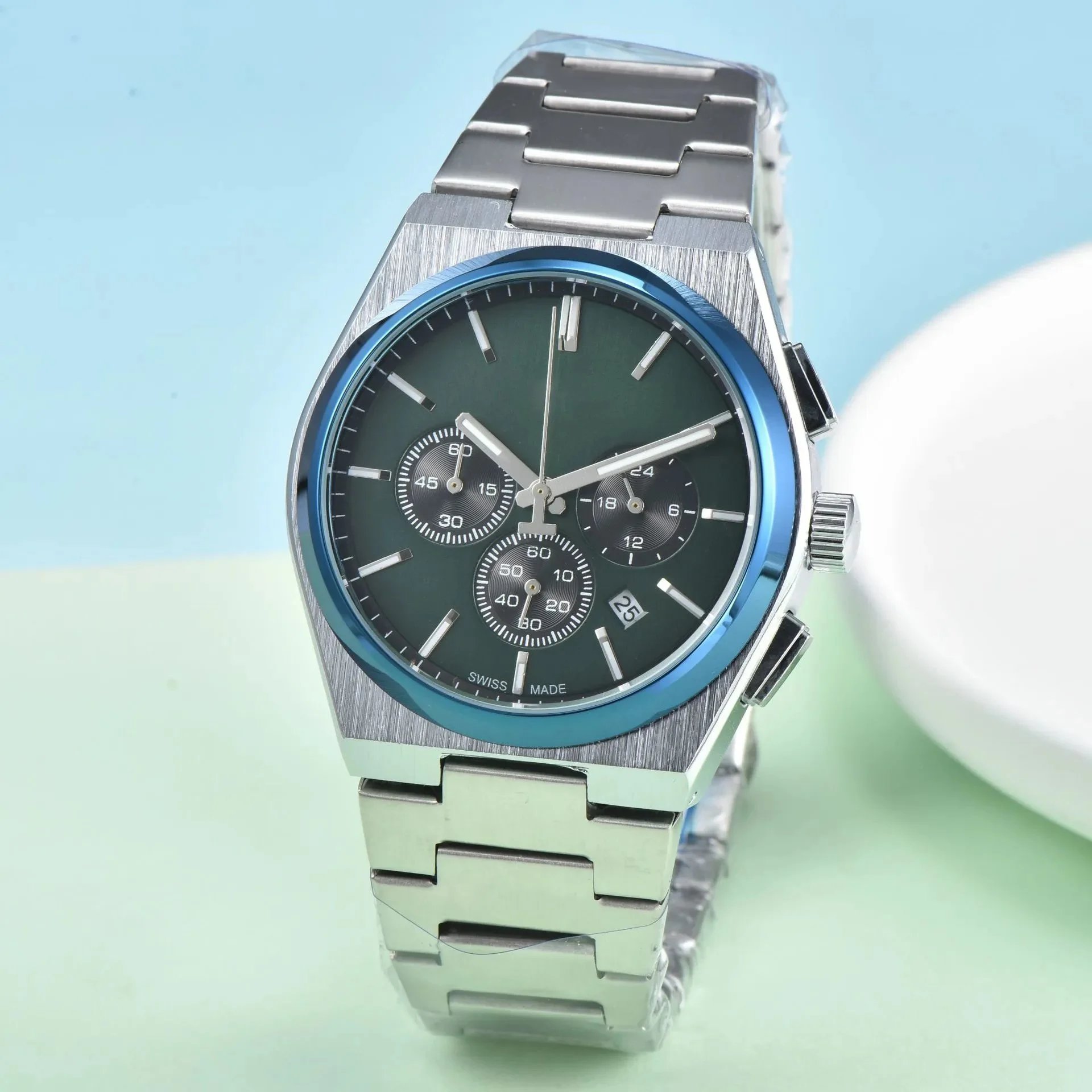 Tissot Watches Stainless Steel Chronograph Watch with Integrated Bracelet — 2