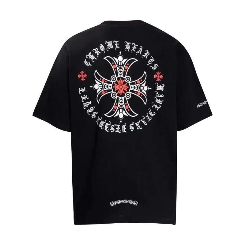 Chrome Hearts T-Shirts Short-Sleeve T-Shirt with Cross Graphic Print — 6009 Black
