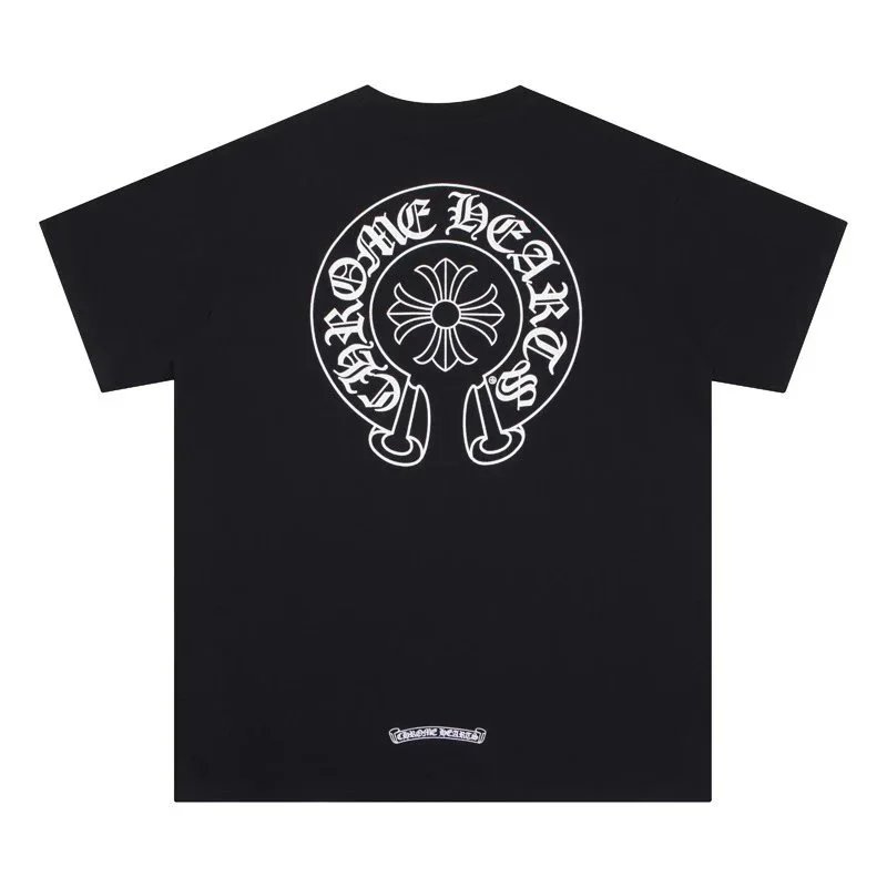 Chrome Hearts T-Shirts Short-Sleeve T-Shirt with Cross Graphic Print — 6012 Night Glow