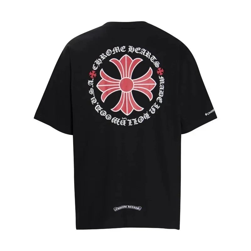 Chrome Hearts T-Shirts Short-Sleeve T-Shirt with Cross Graphic Print — 6001 black
