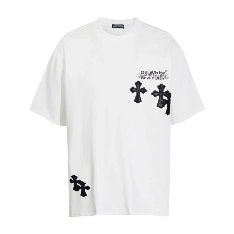 Chrome Hearts T-Shirts Short-Sleeve T-Shirt with Cross Graphic Print — 6027 white