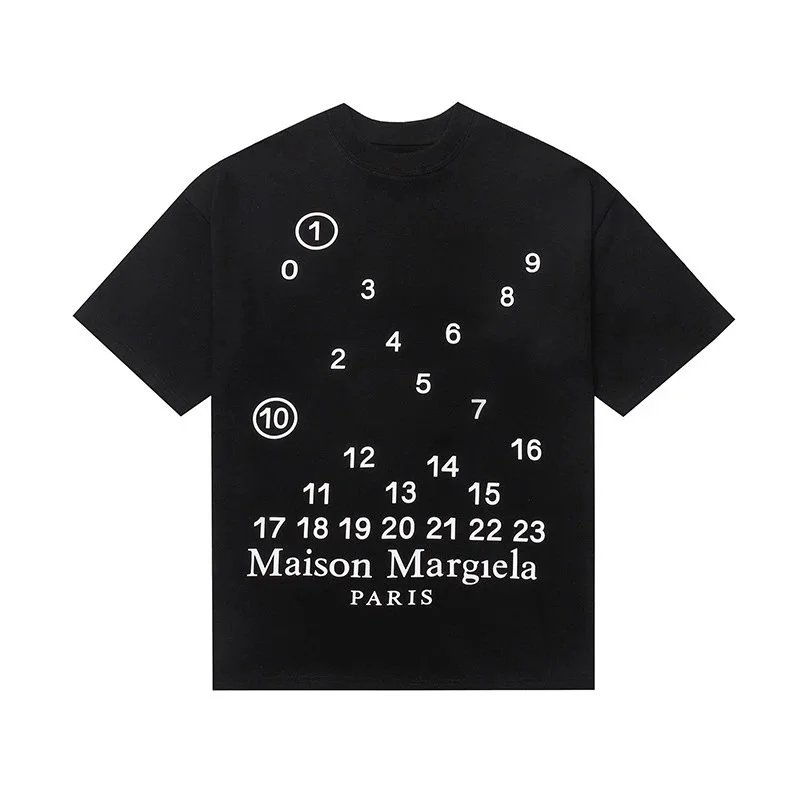 Maison Margiela T-Shirts Crew Neck Graphic — 606 Black