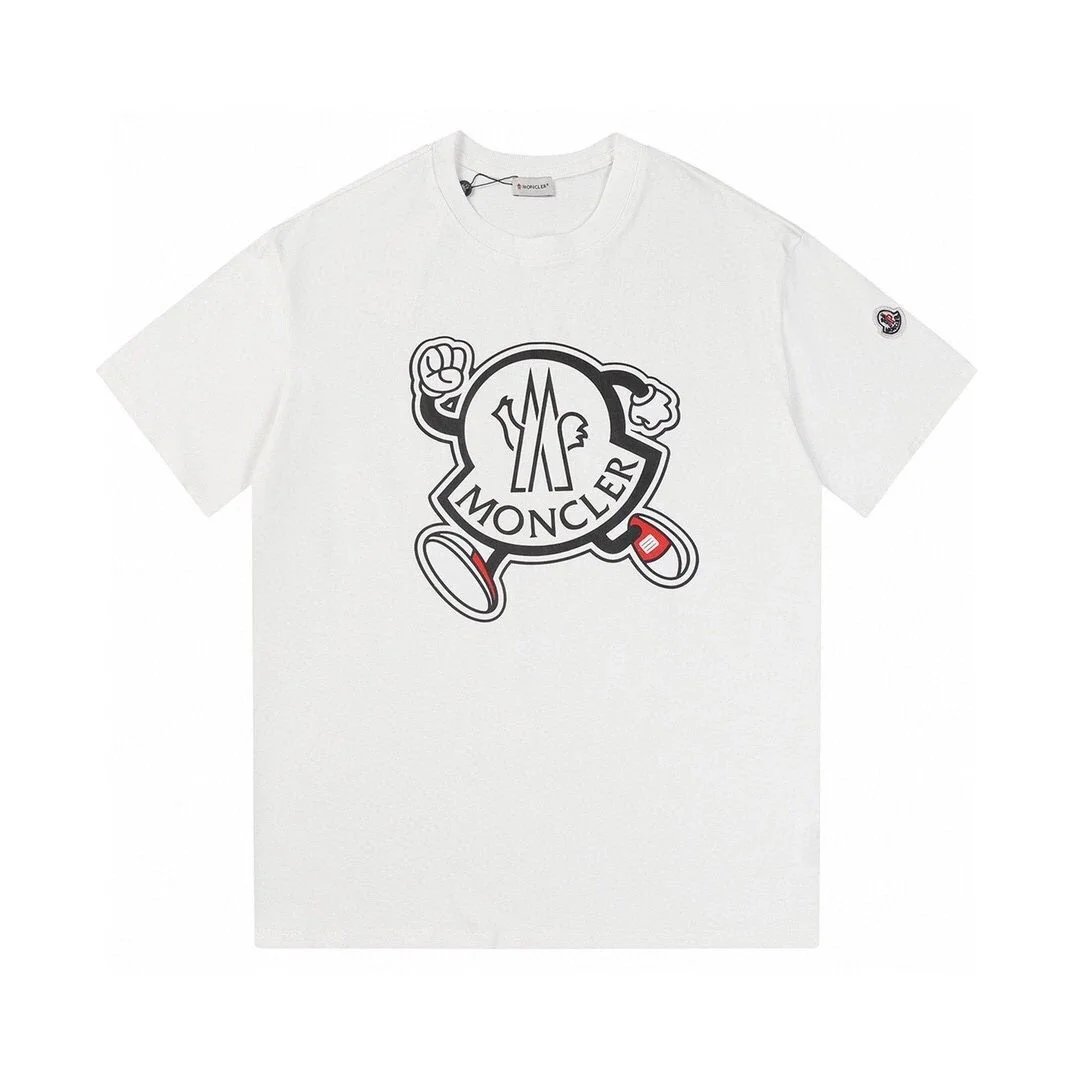 Moncler T-Shirts Logo-Print Crewneck T-Shirt — 804 white