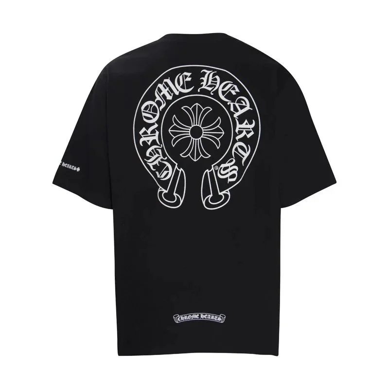Chrome Hearts T-Shirts Short-Sleeve T-Shirt with Cross Graphic Print — 6013 black