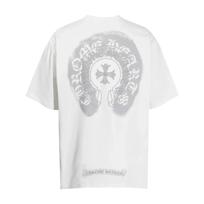 Chrome Hearts T-Shirts Short-Sleeve T-Shirt with Cross Graphic Print — 6028 white