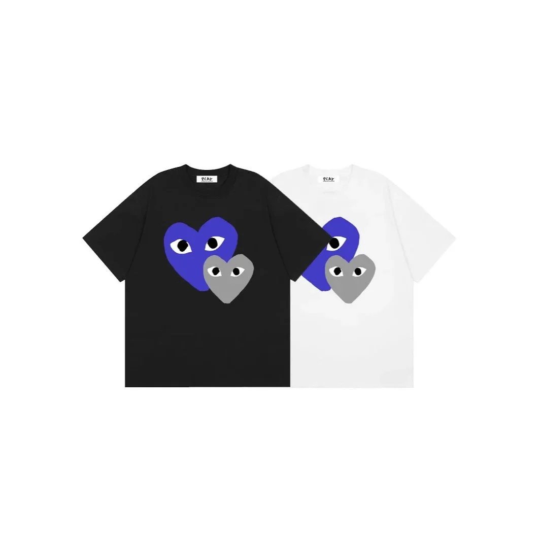 Comme des Garçons PLAY T-Shirts Short-Sleeve T-Shirt with Heart-Eyes Graphic Print image 3