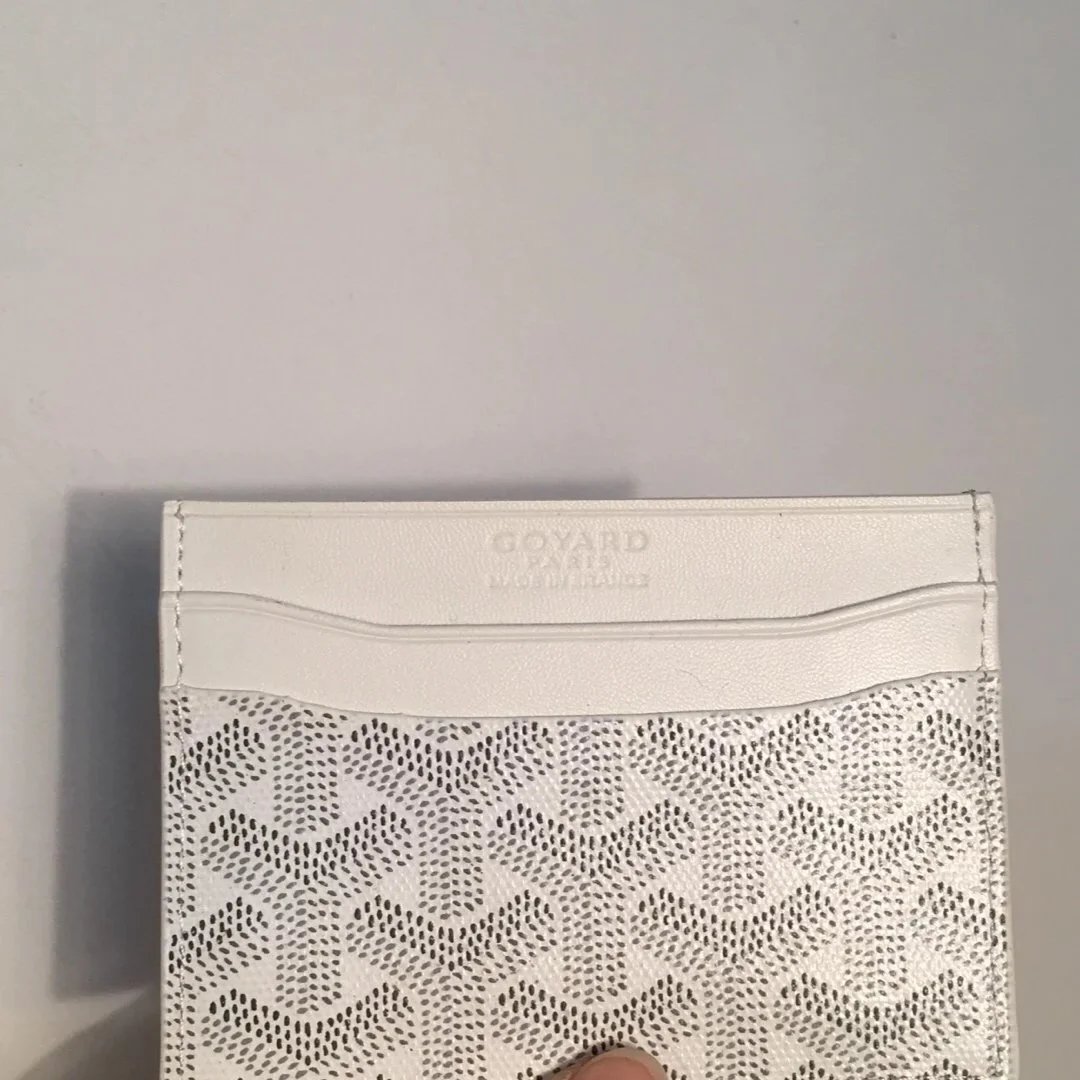 Goyard Wallets & Card Holders Chevron Canvas Holder — white