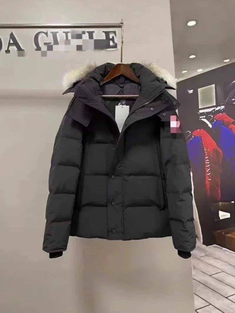 鹅家毛领大口袋男女同款派克棉服户外加厚保暖中长款连帽棉衣 11