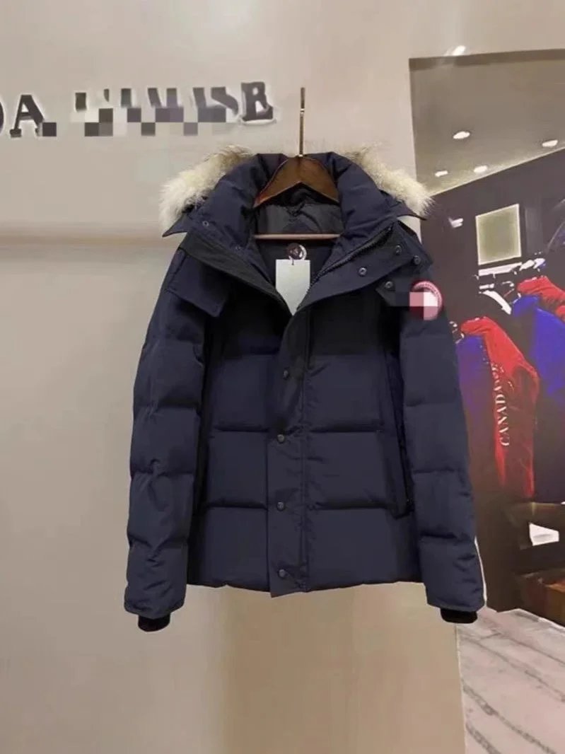 鹅家毛领大口袋男女同款派克棉服户外加厚保暖中长款连帽棉衣 8