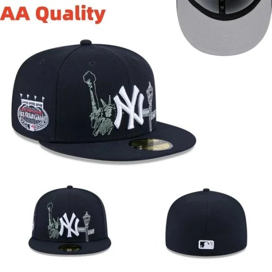 New York Yankees Hats Fitted Flat-Brim Baseball Cap — Figure 17