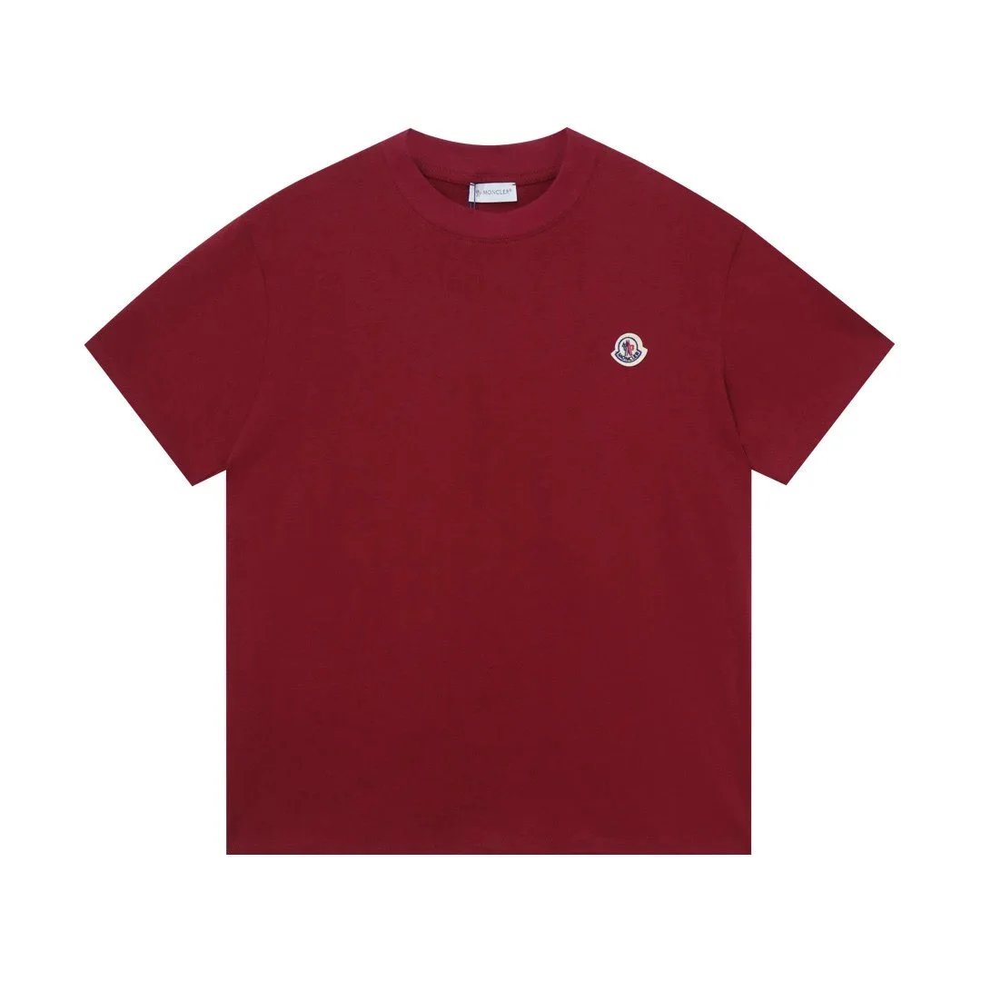 Moncler T-Shirts Logo-Print Crewneck T-Shirt — 808 Wine Red
