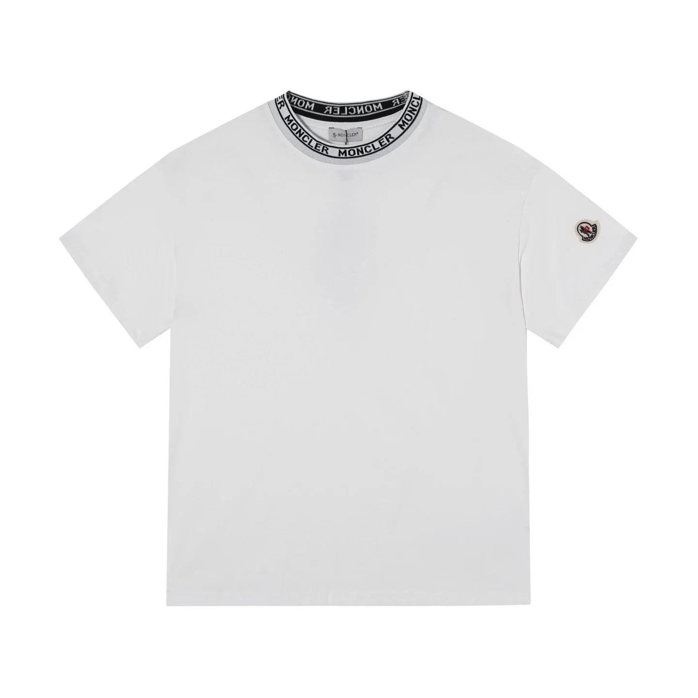 Moncler T-Shirts Logo-Print Crewneck T-Shirt — 816 white