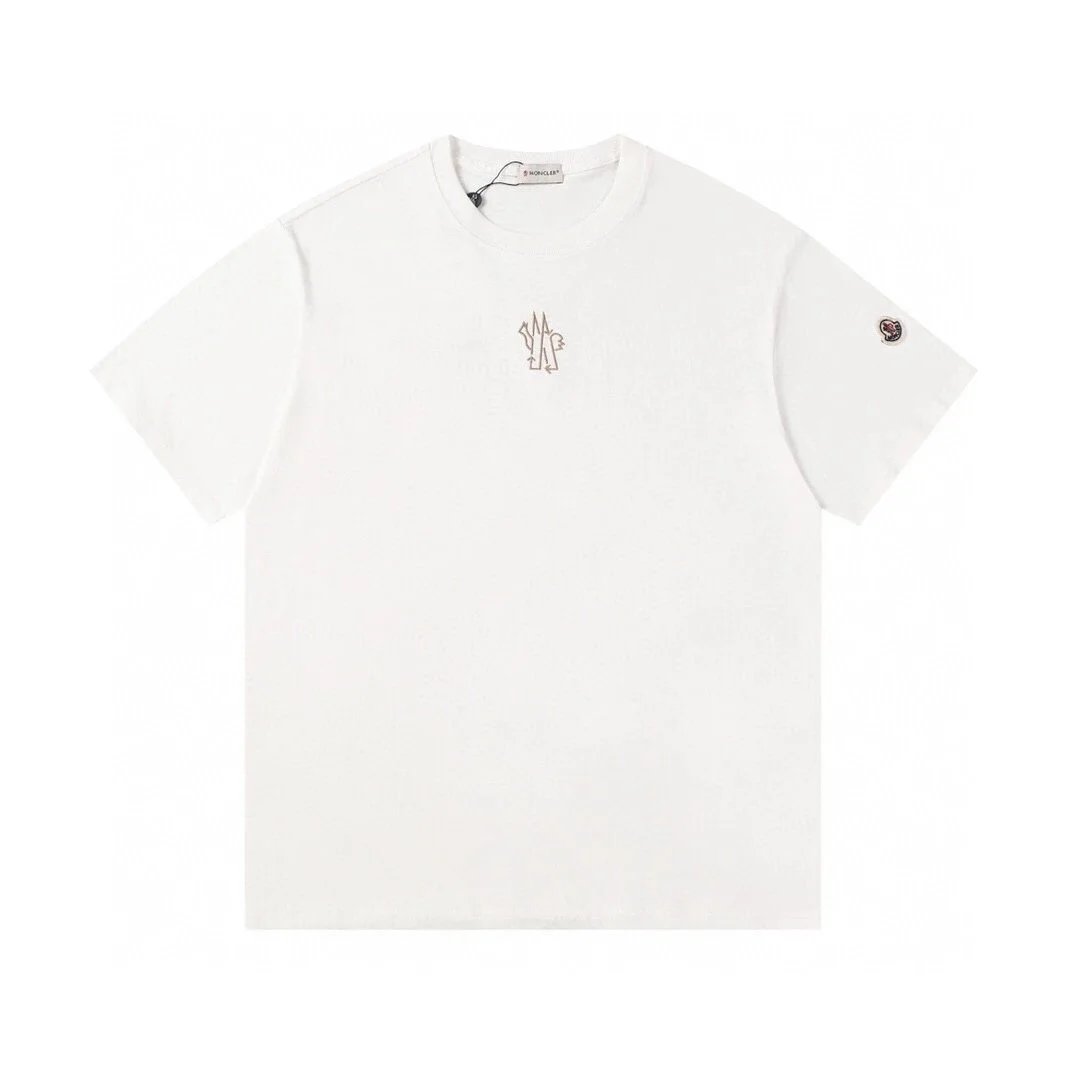 Moncler T-Shirts Logo-Print Crewneck T-Shirt — 824 white