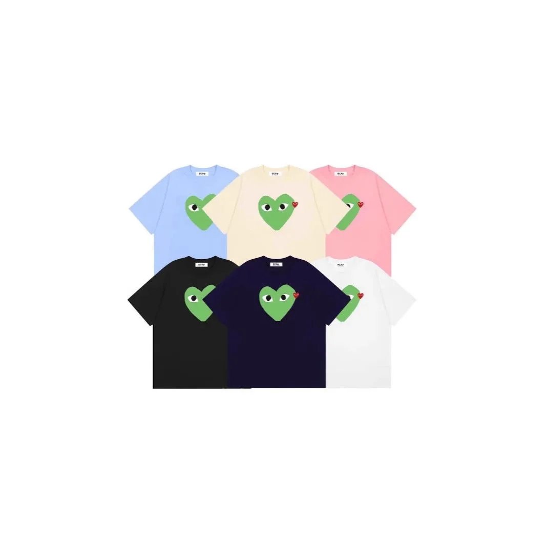 Comme des Garçons PLAY T-Shirts Short-Sleeve T-Shirt with Heart-Eyes Graphic Print image 2