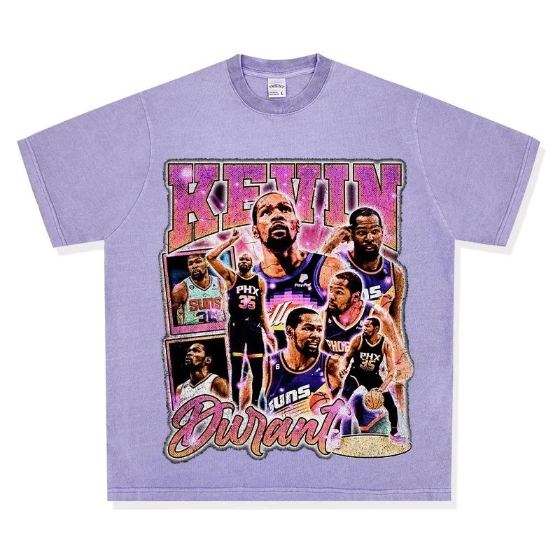 Unbranded T-Shirts Kevin Durant graphic crewneck — Washed purple short-sleeve