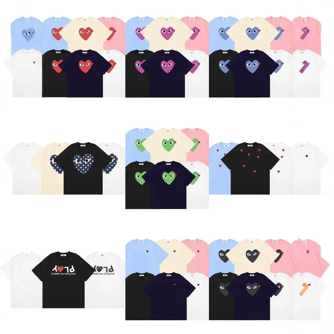 Comme des Garçons PLAY T-Shirts Short-Sleeve T-Shirt with Heart-Eyes Graphic Print image 4