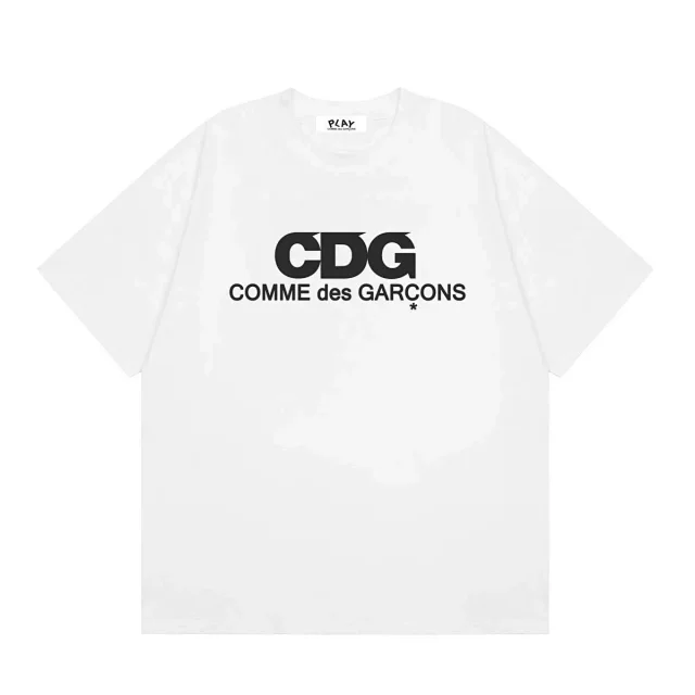 Comme des Garçons PLAY T-Shirts Short-Sleeve T-Shirt with Heart-Eyes Graphic Print product detail image 4