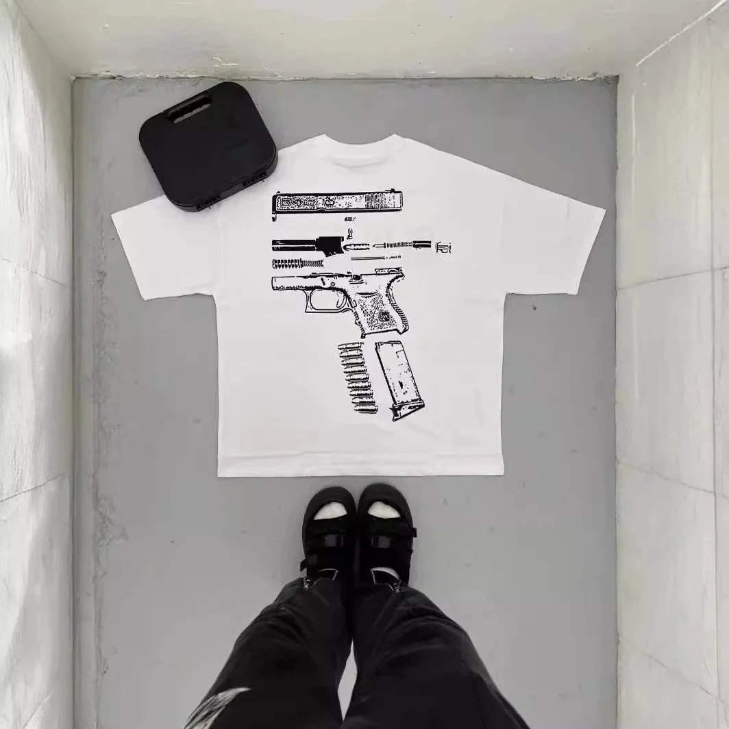 Glock T-Shirts Short-Sleeve Graphic T-Shirt with "IN WE TRUST" and Pistol Print image 2
