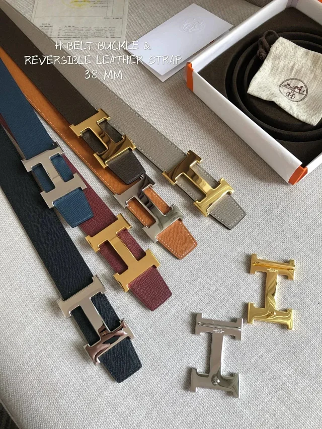 Hermès Belts 38 mm Reversible Leather H-Buckle Belt product detail image 1