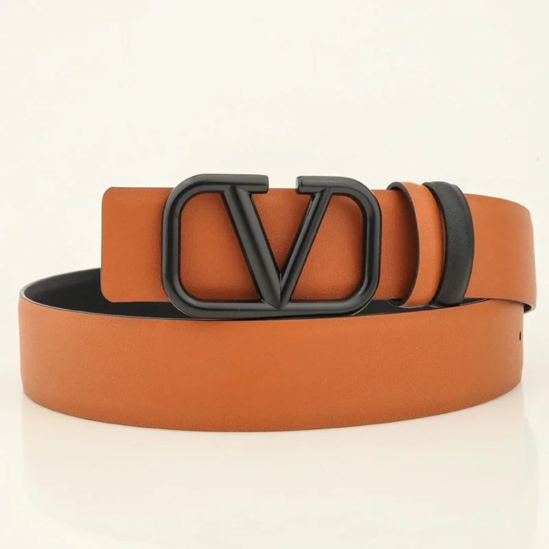 Valentino Belts V-logo buckle belt — Khaki with black buttons