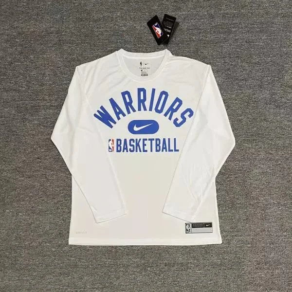 Nike T-Shirts NBA basketball long-sleeve Dri-FIT T-shirt — Warrior (white) quick-drying long-sleeve