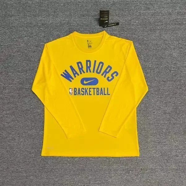 Nike T-Shirts NBA basketball long-sleeve Dri-FIT T-shirt — Warrior (yellow) quick-dry long-sleeve