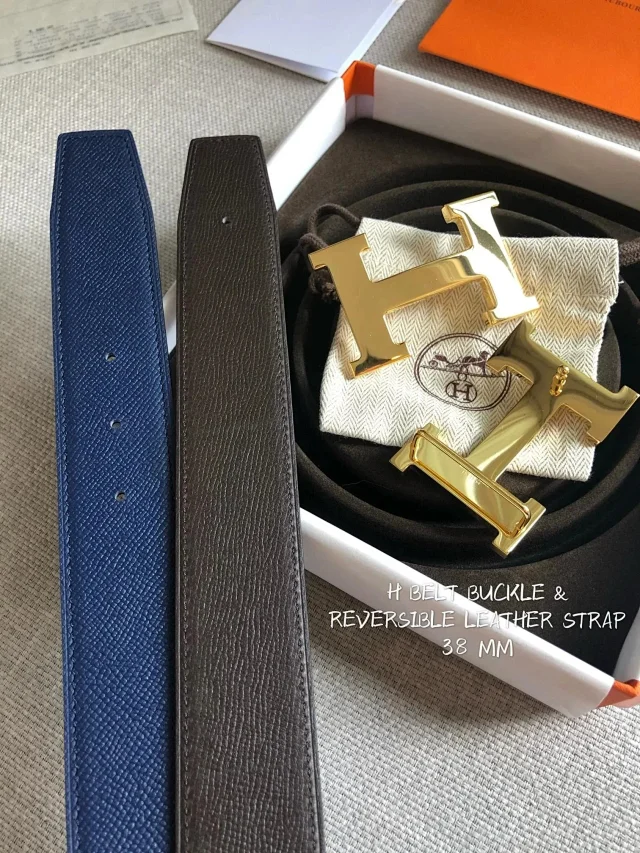 Hermès Belts 38 mm Reversible Leather H-Buckle Belt product detail image 10