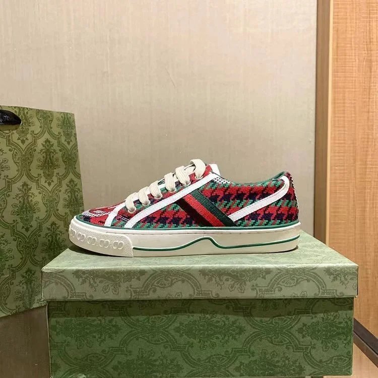Gucci Sneakers Low-Top Canvas Web-Stripe — Rainbow