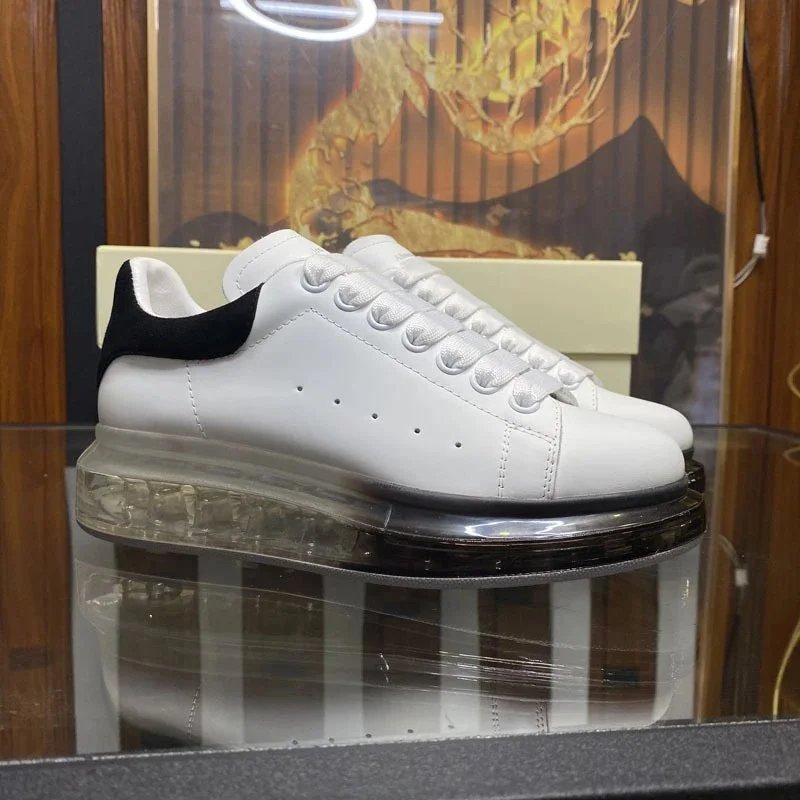 Alexander McQueen Sneakers Leather low-top with transparent air-cushion sole image 5