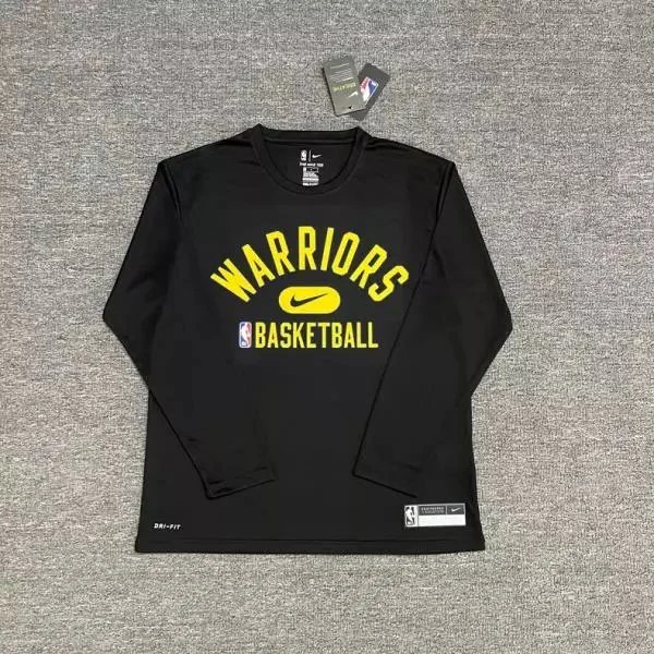 Nike T-Shirts NBA basketball long-sleeve Dri-FIT T-shirt — Warrior (black) quick-drying long-sleeve