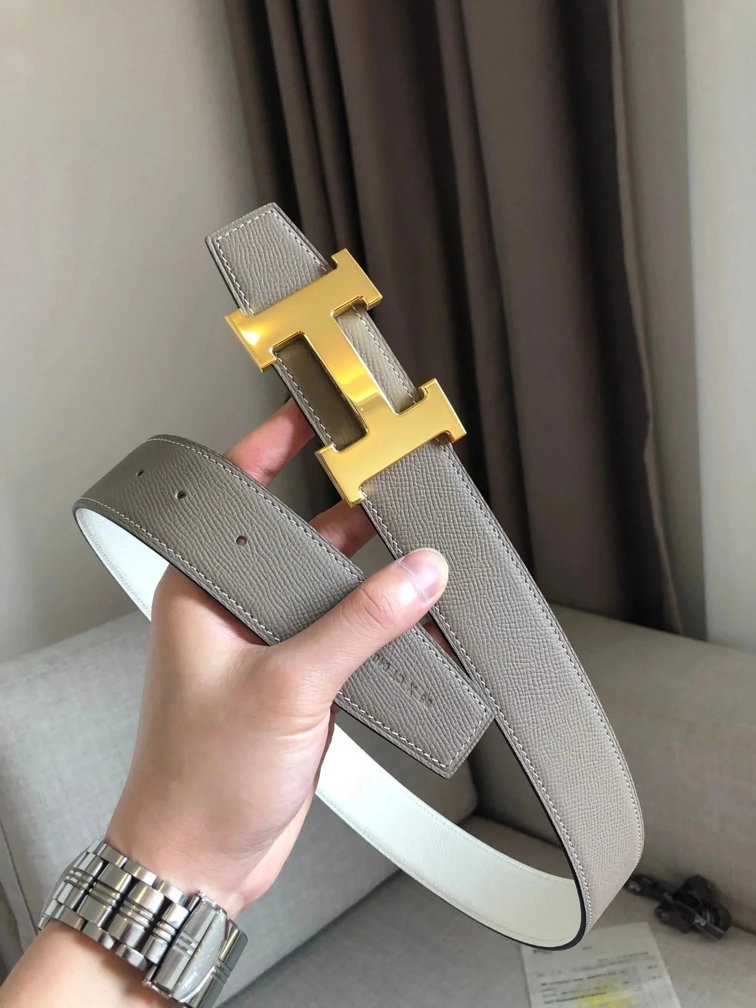 Hermès Belts 38 mm Reversible Leather H-Buckle Belt image 5