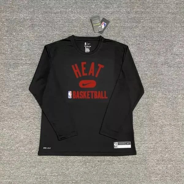 Nike T-Shirts NBA basketball long-sleeve Dri-FIT T-shirt — Heat-Resistant (Black) Quick-Drying Long Sleeve