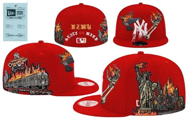 New Era Hats Fitted flat-brim York Yankees cap with embroidered patches product detail image 8