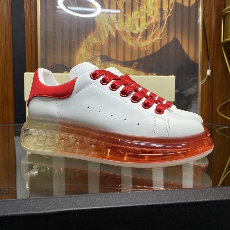 Alexander McQueen Sneakers Leather low-top with transparent air-cushion sole image 3