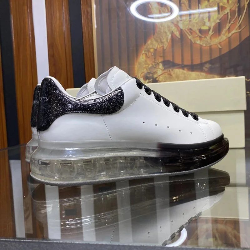 Alexander McQueen Sneakers Leather low-top with transparent air-cushion sole — Air Cushion Starlight Tail