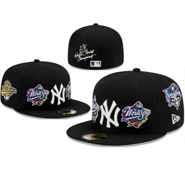 New Era Hats Fitted flat-brim York Yankees cap with embroidered patches product detail image 5